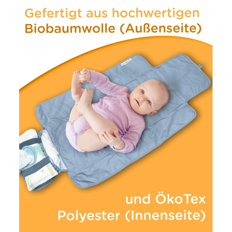 Jubi® Changing Mat Blue Made of Organic Cotton and ÖkoTex