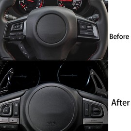 TLIFORT Aluminum Alloy Paddle Shift Steering Wheel Shifter Extension for Subaru Impreza WRX Legacy XV Crosstrek Forester Legacy WRX Ascent BRZ Scion FR-S GT86(Black)