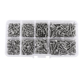 800pcs M2 Cross Drive Flat Head Self-Tapping Screws Woodworking Fastener with Box