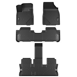 Floor Mats for 2008-2013 Toyota Highlander 3 Rows Anti Skid Heavy Duty Waterproof Floor Liners Black Full Set