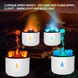 BOHOFAM Essential Oil Diffuser 360ML,Volcano Diffuser/Humidifier, Flame and Volcano 2 Mist Mosdes, Included 50ML Hotel Collection Essential Oil for Home, Bedroom,Large Room