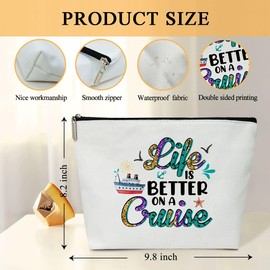 Cruise Gifts for Women, Cruise Vacation Makeup Bags For Women, 1 Pack Summer Trip Weekend Cosmetic Travel Toiletry Bag, Cruise Gift for Cruise Lovers Teens Girls Daughter Wife Friend Bestie - L686