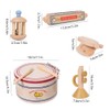Btuty 5 Piece Wooden Percussion Set Musical Instrument Funny Interactive