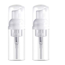 KEAIYYJ- Small Foam Pump Bottle Travel Size Mousse Mini Foaming Hand Soap Dispenser Empty Refillable Container 2 oz 2 Pack