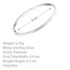 Tuscany Silver Ladies Bangle Rectangular Tube Slim Plain Polished 4mm,