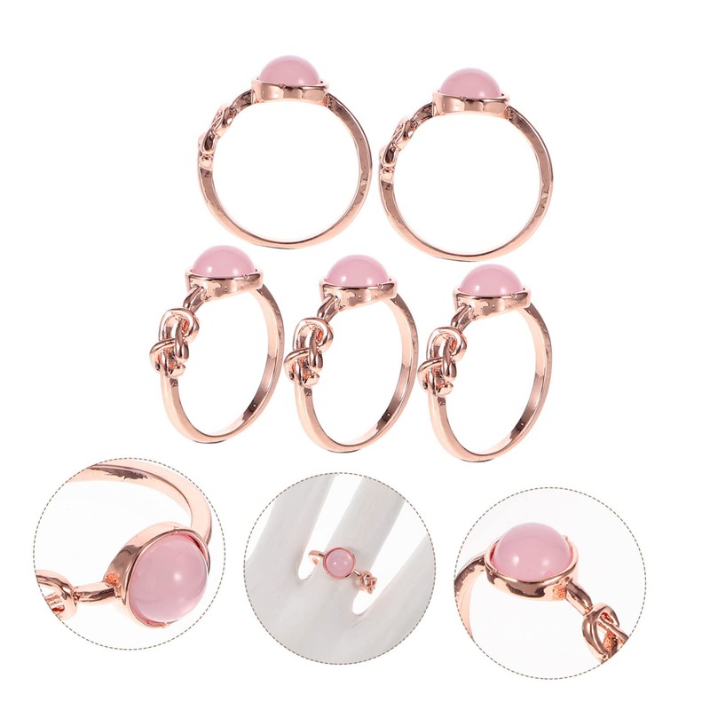 Healeved 1set Elegant Moonstone Rings for Women Promise Jewelry Present