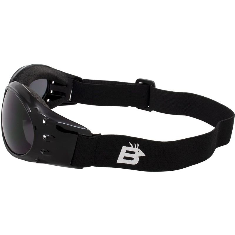 Birdz Eyewear Eagle Motorcycle Goggles (Black Frame/Polarised Smoke Lens)