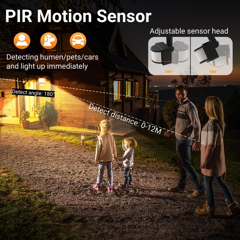 MEIKEE 35W Outdoor LED Spotlight with Motion Sensor Warm White