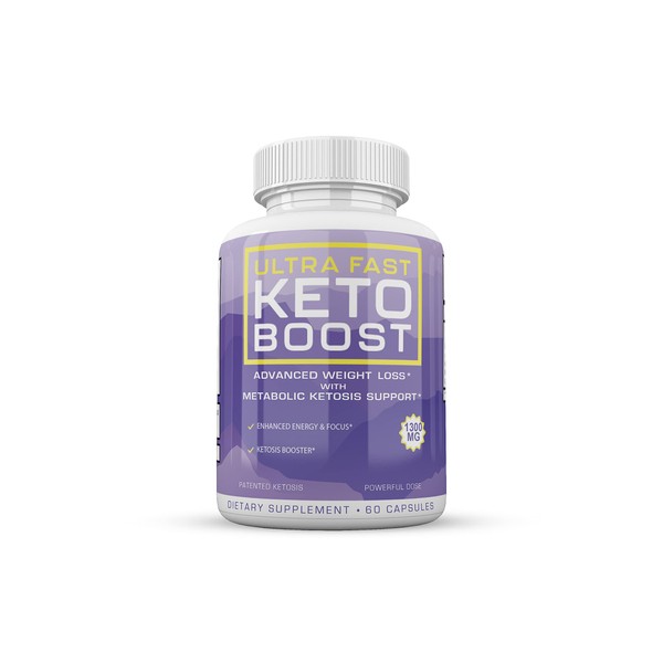 (Official) Ultra Fast Keto Boost, Advanced Ketogenic Pill Shark Formula 1300mg, Made in The USA, (1 Bottle Pack), 30 Day Supply Tank