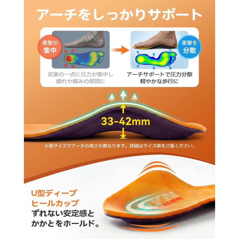 DynWalker Flat Feet, Plantar Fasciitis Insole, Shock Absorption, No Fatigue,