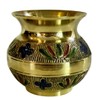 HOME GENIE Brass Kalash Lota with Hand-Etched Floral Design |