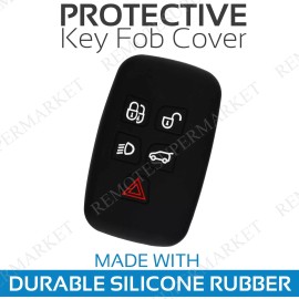 RemoteSuperMarket Key Fob Cover for 2017 Jaguar F-Pace Remote Case Rubber Skin Jacket