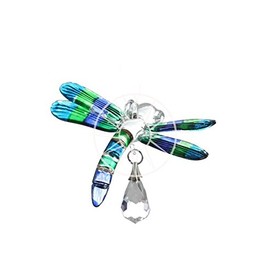 Handgefertigt Fantasy Glass Suncatcher Libelle Geschenk Pfau