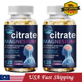 Magnesium Citrate 1000mg Capsules Super Strong Effective Vegan Capsules 240Pills