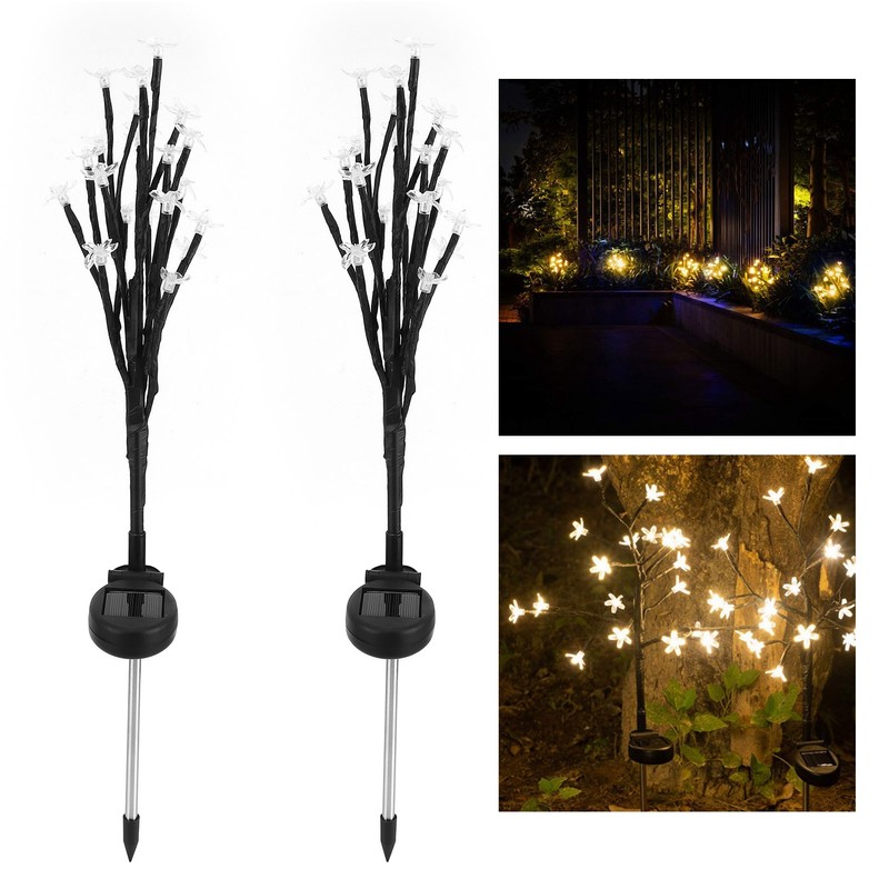 2Pcs 20LED Flower shaped Light Solar Garden Lamp for Christmas