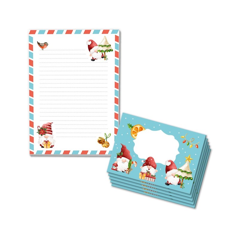 Letter Paper Set Christmas Tomte Gnome as Letter Pad with