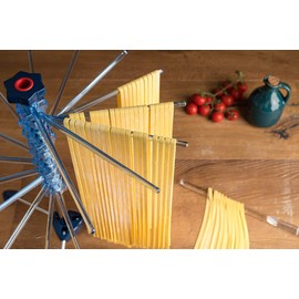 Marcato Atlas Pasta Drying Rack, Tacapasta, Made in Italy, Steel and Polycarbonate, Collapsible, Blue
