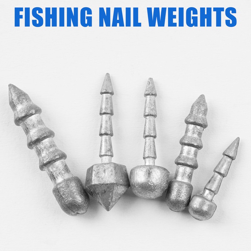 Nail Weights Fishing Sinkers, 65pcs Worm Weights Insert Sinkers Assortment