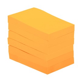 PATIKIL 3 x 2 Inch Fluorescent Sticky Notes, 6 Pack Colorful Self-Stick Note Pads 100 Sheets/Pad Memo Post for Home Office Business, Orange