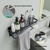 VOLPONE Glass Shelf for Bathroom 15.7 in Black Bathroom Shelves