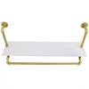 Fetcoi 40" Clothes Rack with Top Shelf, Gold Wall Mounted