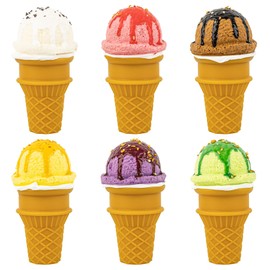 Framendino, 6 Pack Artificial Ice Cream Cone Fake Realistic Dessert Simulation Food for Decoration Model Kitchen Photo Props
