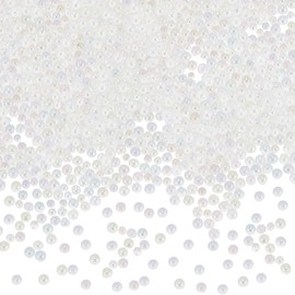 SUNNYCLUE 1 Box 100G Mini Bubble Beads Clear No Hole Bead Bulk Transparent Glass AB Colorful Round Loose Vase Filler Miniature Beads for DIY Crafting Fillers Jewelry Making