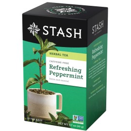 Stash Tea 3 Pack - Stash Refreshing Peppermint Herbal Tea Bags - 20 Count