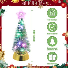 19 cm Luminous Christmas Tree, Mini Christmas Tree with LED, Miniature Christmas Tree, Colourful LED Christmas Tree, Suitable for New Year, Christmas Decoration