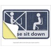 Mavre at Home Sitting Toilet Sticker, No Standing Sit, Sit,