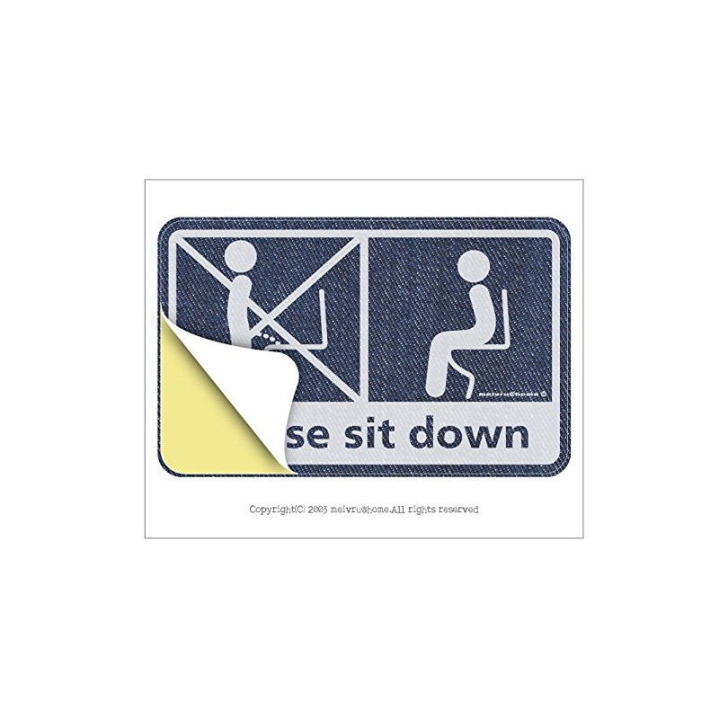 Mavre at Home Sitting Toilet Sticker, No Standing Sit, Sit,
