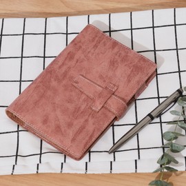 Wonderpool A6 Leather Ring Binder Diary Notebook Organiser Folder - Refillable Dotted Paper and Multi Pockets for Business Study Travel (A6, Brown)