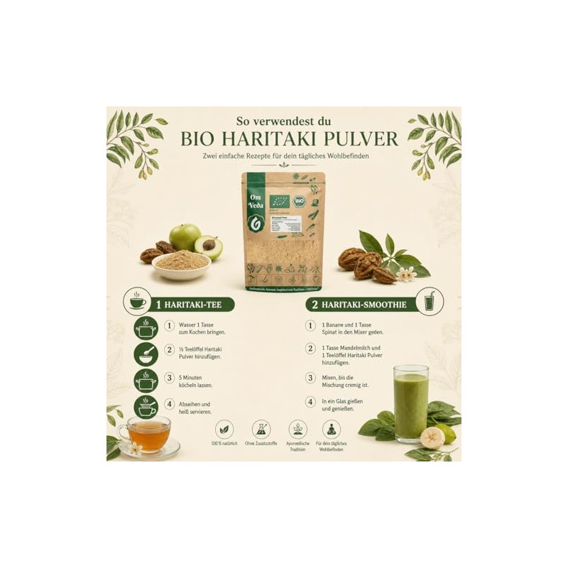 Organic Haritaki Powder | Terminalia Chebula Fruit Powder from India