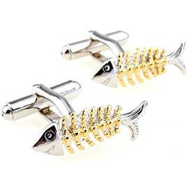 SS The Fish Bone Copper Cufflinks for Men