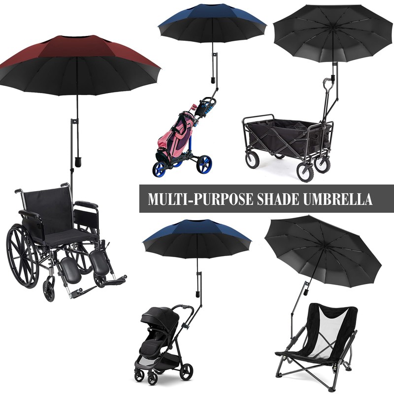 XLINGZA UPF 50+ Beach Umbrella with Adjustable Universal Clamp