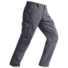 SPOSULEI Mens Cargo Pants Ripstop Work Hiking Pants Outdoor Breathable Quick Dry Stretch Tactical Construction Travel Working Pants with 9 Pockets Dark Grey 34Wx32L