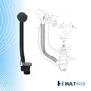 Hulthor Pop-Up Bath Waste and Overflow Kit Matte Black -