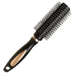 Round Hair Brush,Durable Curling Blow Dry Hair Brush,Anti-Static Rubber Hairbrushes for Hairdressing Salon Styling And Grooming At Home,Curling,Add Volume & Shine,Don't hurt scalp (Black,L23x3.5cm)