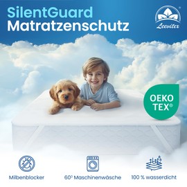 leevitex Mattress Protector 160 x 200 cm - Waterproof & Low Noise, Breathable Incontinence Pad with Silent Guard Technology, Oeko-Tex Certified Mattress Protector