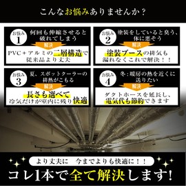 Double Layer Construction Duct Hose, Exhaust Hose, Aluminum, Flexible, Exhaust, Blower, Heat Resistant, φ3.9 inches (100 mm), φ5.9 inches (150 mm) (φ100 mm, 5 m)