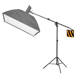 EMART 2 in 1 Light Stand Photography,13ft Heavy Duty Tripod Stand with 6.2ft Boom Arm and Empty Sandbag for Video Light, Strobe, Reflector, Softbox for Studio Photo Video Shooting