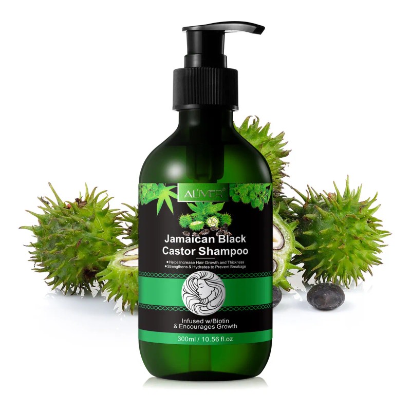Shampoo Con Aceite De Recino Negro Jamaicano Con Biotina