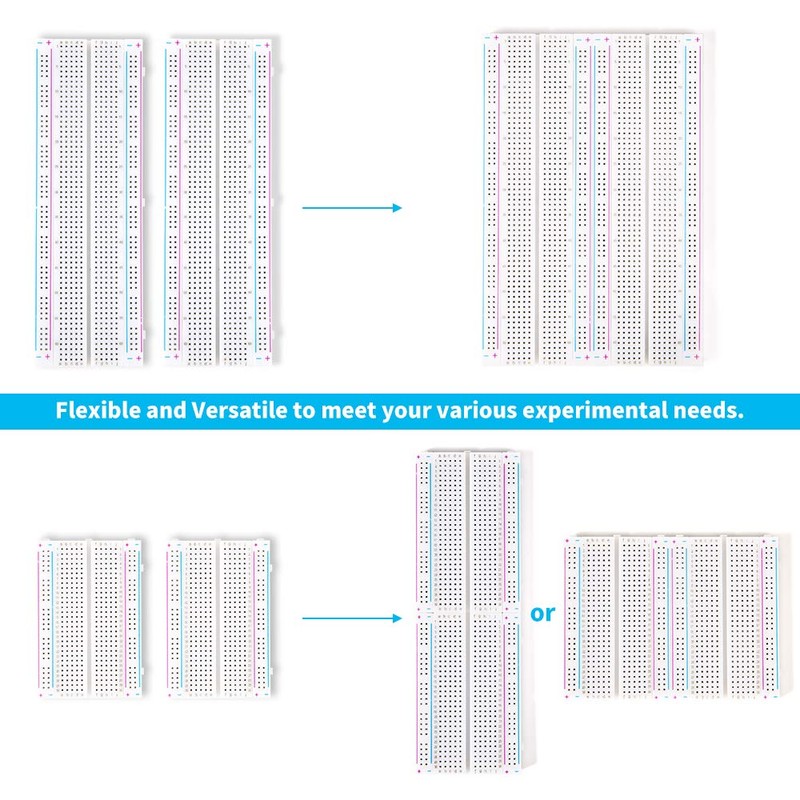 4PCS Breadboards Kit Include 2PCS 830 Point 2PCS 400 Point