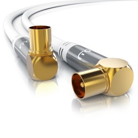 Primewire 1.5m antenna cable HDTV 135dB 75 ohm 90Â ° angled | Premium coaxial cable | FullHD 4k UHD | Coax connector 90Â °> Coax connector 90Â ° | DVB-T and DVB-T2 DVB-C DVB-S DVB-S2 Radio FM
