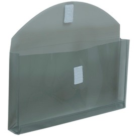 JAM PAPER Plastic Expansion Envelopes with Hook & Loop Closure - #10 Booklet Wallet - 5 1/4 x 10 with 1 Inch Expansion - Smoke Grey - 3/Pack