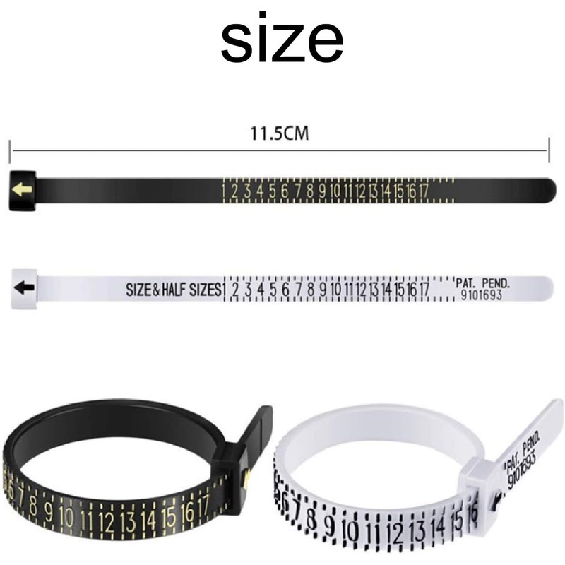 DPWOUM 4PCS 1-17 USA Plastic Ring Sizer Measuring Set Gauge