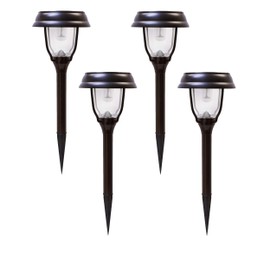 SOLARBASICS SB-145 DC Pathway Solar Landscape Accent Light, Dual Warm/Bright White Bulb, LED, Oil Rubbed Bronze, 4-Pack