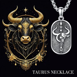 SIMONLY Taurus Necklace 925 Sterling Silver Bull Zodiac Sign Constellation Necklace Astrology Jewelry Christmas Birthday Gifts for Men Women Unisex