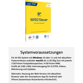 WISO Tax 2024 (for tax year 2023), for Windows, Mac, smartphones and tablets, frustration-free packaging