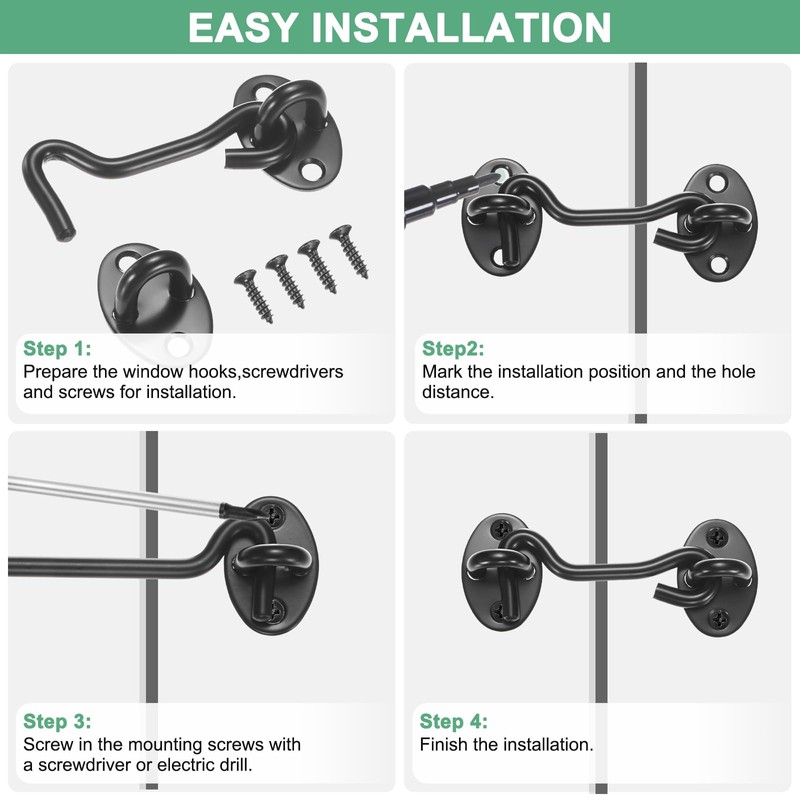 M METERXITY 2-Pack Hook and Eye Latch for Door 3